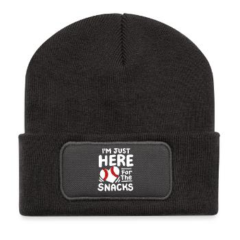 Baseball Baseballspieler - Recycelte Patch Beanie - Dunkelgrau - Vorne