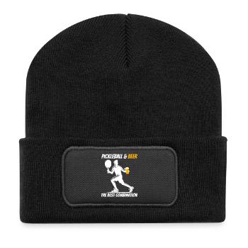 Pickleball et bière : la meilleure combinaison - Beanie recyclé à patch - noir - Devant