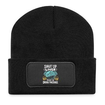 Kreuzfahrt Urlaub Trinken - Recycelte Patch Beanie - Schwarz - Vorne