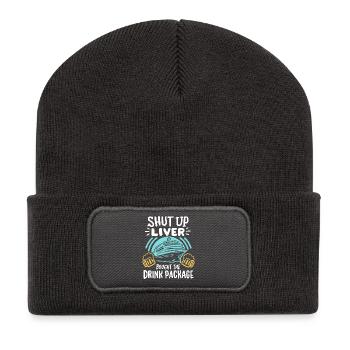 Kreuzfahrt Urlaub Trinken - Recycelte Patch Beanie - Dunkelgrau - Vorne