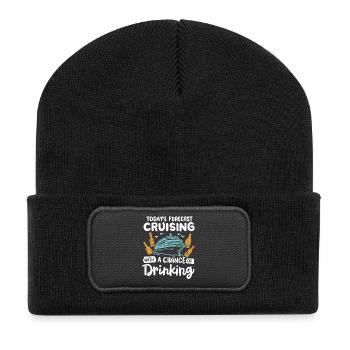 Kreuzfahrt Trinken - Recycelte Patch Beanie - Schwarz - Vorne