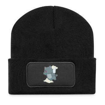 Ailes d’ange chat - Beanie recyclé à patch - noir - Devant