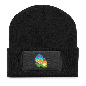 Œufs de Pâques Fox - Beanie recyclé à patch - noir - Devant