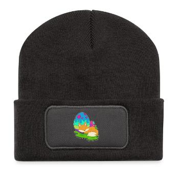 Œufs de Pâques Fox - Beanie recyclé à patch - charbon - Devant