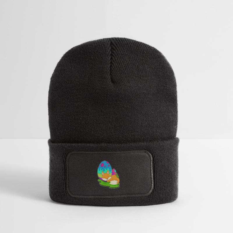 Fox Easter Easter Eggs Recycled Patch Beanie