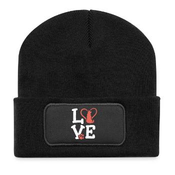 Hundeliebhaber Hundebesitzer - Recycelte Patch Beanie - Schwarz - Vorne
