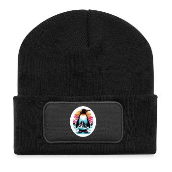 Pinguin - Recycelte Patch Beanie - Schwarz - Vorne