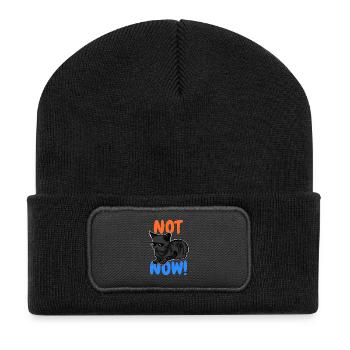 Drôle de chat - Beanie recyclé à patch - noir - Devant