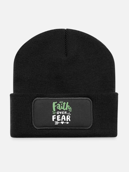 Christlicher Glaube Bibel Zitat - Recycelte Patch Beanie - Schwarz