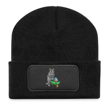 Œuf de Pâques Rat - Beanie recyclé à patch - noir - Devant