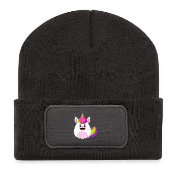 Oeuf de Pâques licorne - Beanie recyclé à patch - charbon - Devant