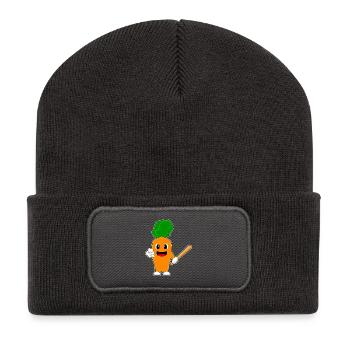 Carotte Baseball Batte de Baseball - Beanie recyclé à patch - charbon - Devant