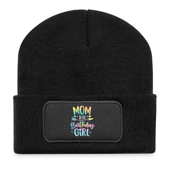 Maman de la fille d’anniversaire Tie Dye Colorée Maman d’anniversaire - Beanie recyclé à patch - noir - Devant