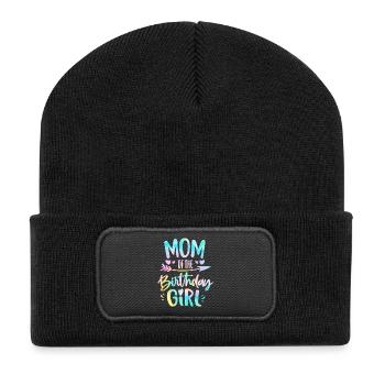 Maman de la fille d’anniversaire Tie Dye Colorée Maman d’anniversaire - Beanie recyclé à patch - noir - Devant