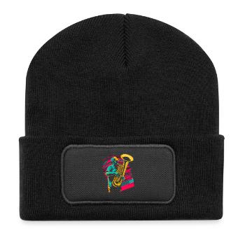 Tuba Player Comic Look - Recycled Patch Beanie - black - Front