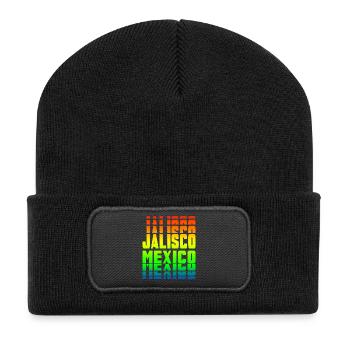 Jalisco Mexico rainbow design - Recycled Patch Beanie - black - Front