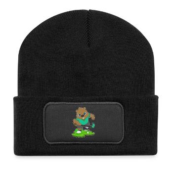 Bâton de hockey sur gazon Beaver - Beanie recyclé à patch - noir - Devant