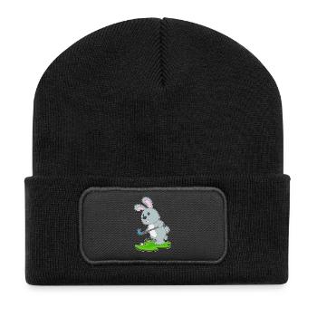 Hase Feldhockey Feldhockeyschläger - Recycelte Patch Beanie - Schwarz - Vorne