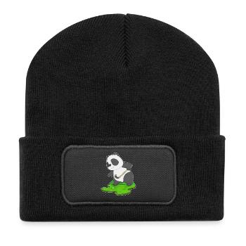 Bâton de hockey sur gazon Panda - Beanie recyclé à patch - noir - Devant