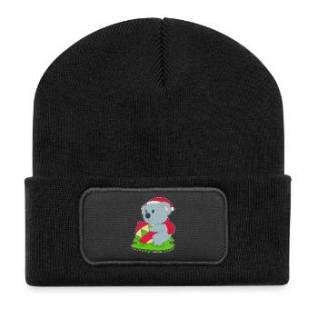 Cloche de Noël Koala - Beanie recyclé à patch - noir - Devant