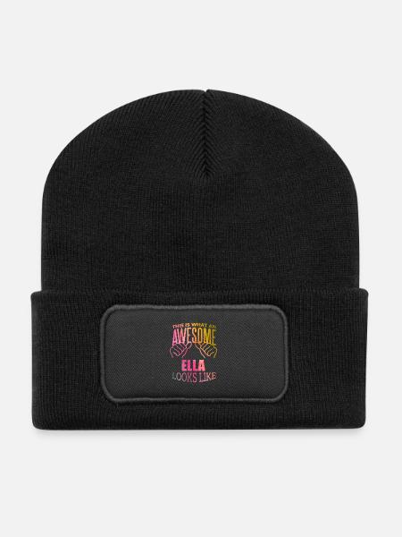 Ella - Recycelte Patch Beanie - Schwarz