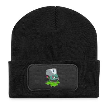 Bouquet de cheval - Beanie recyclé à patch - noir - Devant