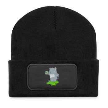Chat Joueur de Volley-ball Volley-ball - Beanie recyclé à patch - noir - Devant