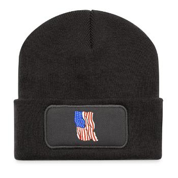 Amerikanische Flagge 4. Juli Patriotisch - Recycelte Patch Beanie - Dunkelgrau - Vorne