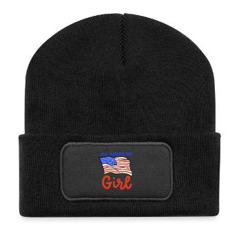 4. Juli USA Amerika Flagge - Recycelte Patch Beanie - Schwarz - Vorne