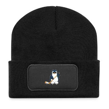 Pinguin Eishockey Eishockeyschläger - Recycelte Patch Beanie - Schwarz - Vorne
