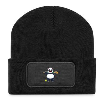 Bâton de hockey sur gazon Panda - Beanie recyclé à patch - noir - Devant