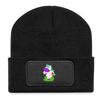 Unicorn Basketball Player Basketball - Recycled Patch Beanie - black - Front