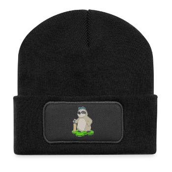 Sloth Cricket Cricket Bat - Recycled Patch Beanie - black - Front