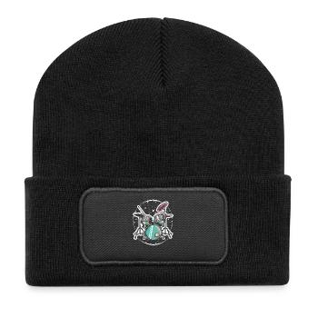 Schlagzeug Grafik - Recycelte Patch Beanie - Schwarz - Vorne