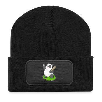 Panda Baseball Baseball Bat - Recycled Patch Beanie - black - Front