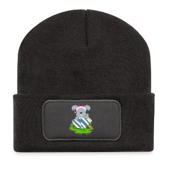 Forfait de Noël Lapin - Beanie recyclé à patch - charbon - Devant