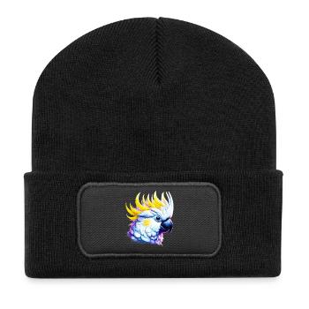 Parrot Cockatoo - Recycled Patch Beanie - black - Front