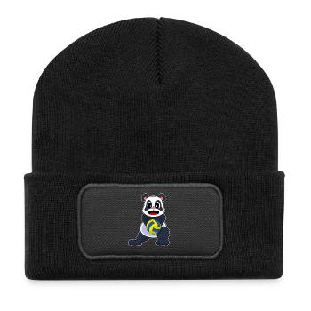 Panda Joueur de volley-ball Volley-ball - Beanie recyclé à patch - noir - Devant