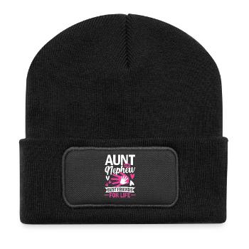 aunt and nephew best friends for life - Recycelte Patch Beanie - Schwarz - Vorne