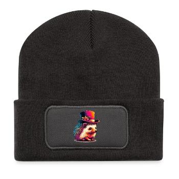 Igel - Recycelte Patch Beanie - Dunkelgrau - Vorne
