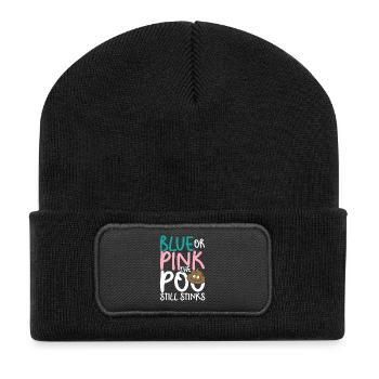 Blue or pink the poo still stinks - Recycelte Patch Beanie - Schwarz - Vorne