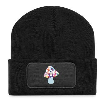 Mushroom Lucky Charm Fall Dots Colorful Kids Dots - Recycled Patch Beanie - black - Front