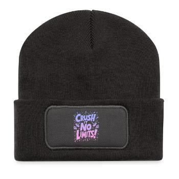 Crush it, no limits! Gym Quote - Recycled Patch Beanie - dark grey - Front