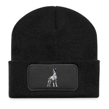 Deutsche Dogge Hatzrüde Saupacker Große Doggen - Recycelte Patch Beanie - Schwarz - Vorne