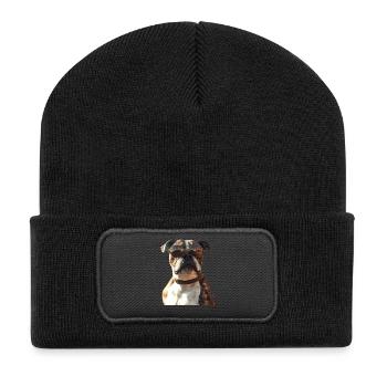 Deutscher Boxer Hunde Boxerverein German Boxer - Recycelte Patch Beanie - Schwarz - Vorne