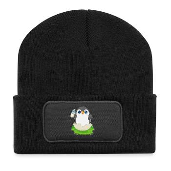 Penguin Biberon Lait - Beanie recyclé à patch - noir - Devant