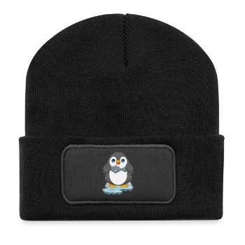 Poisson pingouin - Beanie recyclé à patch - noir - Devant