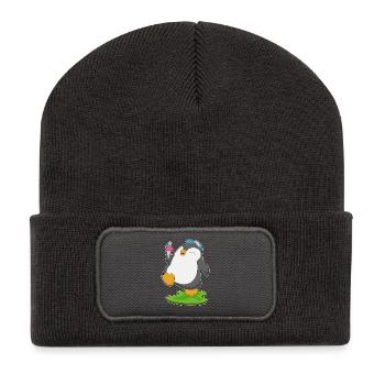 Penguin Waffle Ice Cream - Recycled Patch Beanie - dark grey - Front