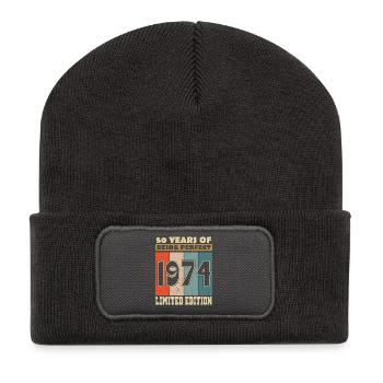 Vintage 1974 -50th anniversary - Recycled Patch Beanie - dark grey - Front