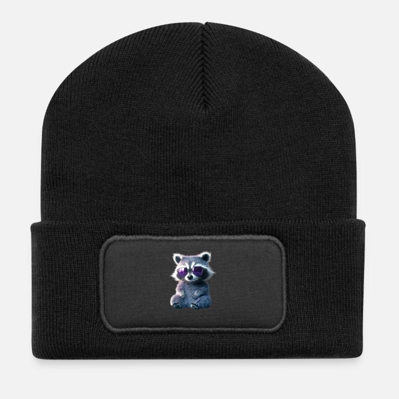 raton laveur raton laveur J’adore petit raton laveur mignon - Beanie recyclé à patch - noir
